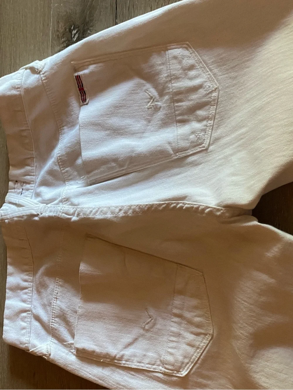Hudson Jeans White Frayed Hem Women's Jeans